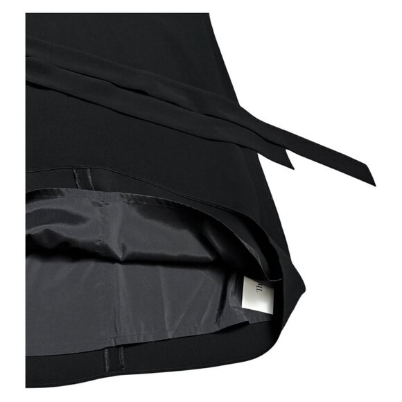 Lafayette 148 Luxury Designer V-Neck Black Ruffle Mini Dress Womens Small Petite - Picture 8 of 8